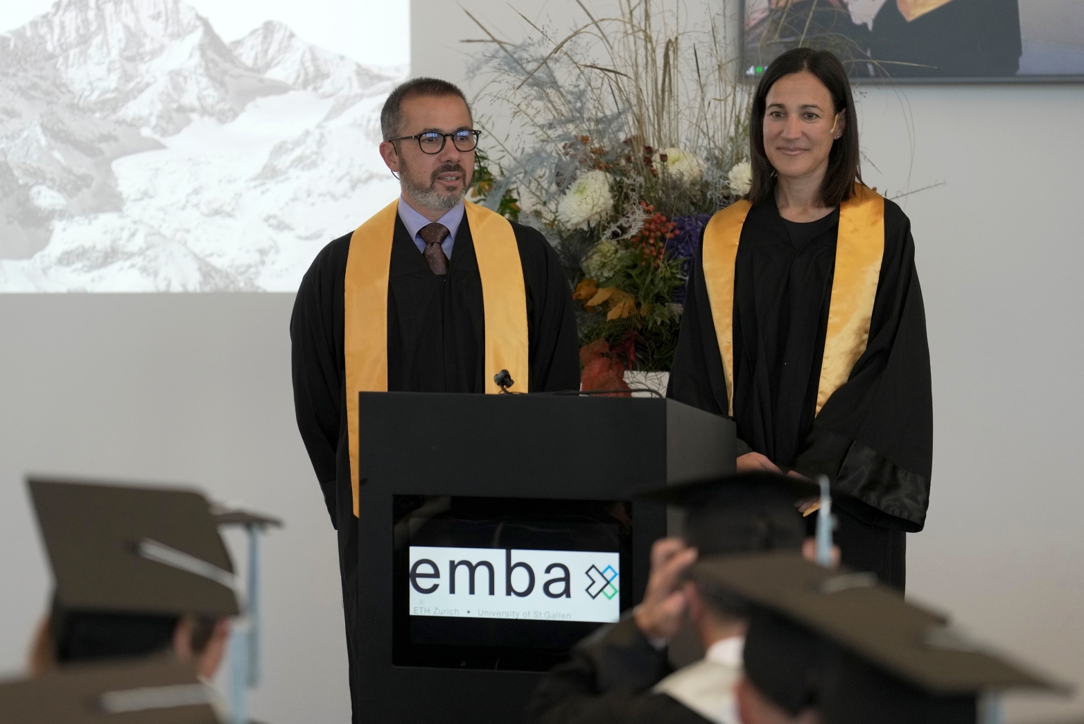 Professor Karolin Frankenberger and Professor Stefano Brusoni. (Image: Valeriano Di Domenico)